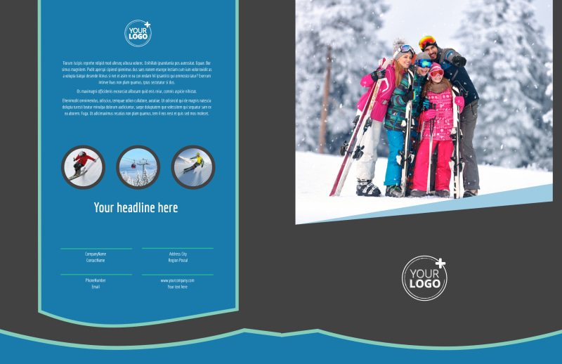 Ski Resort Bi-Fold Brochure Template 2