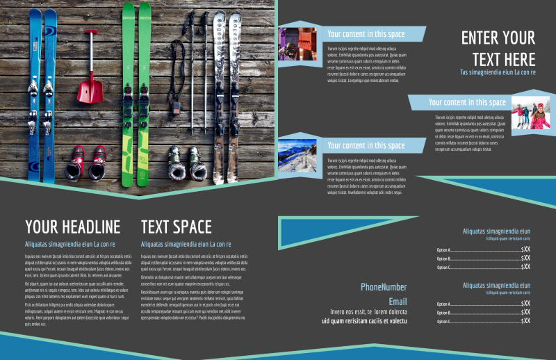 Ski Resort Bi-Fold Brochure Template 2