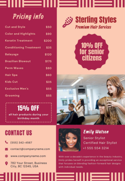 Price List Hair Salon eum3n3c03h