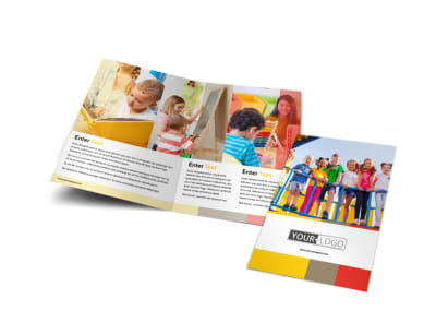 Preschool & Day Care Services Bi-Fold Brochure Template preview