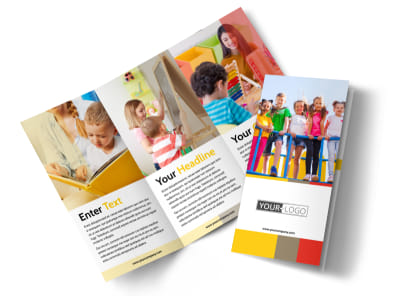 Preschool & Day Care Services Tri-Fold Brochure Template preview