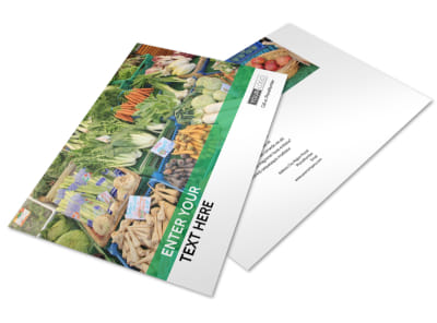 Local Produce Market Postcard Template preview