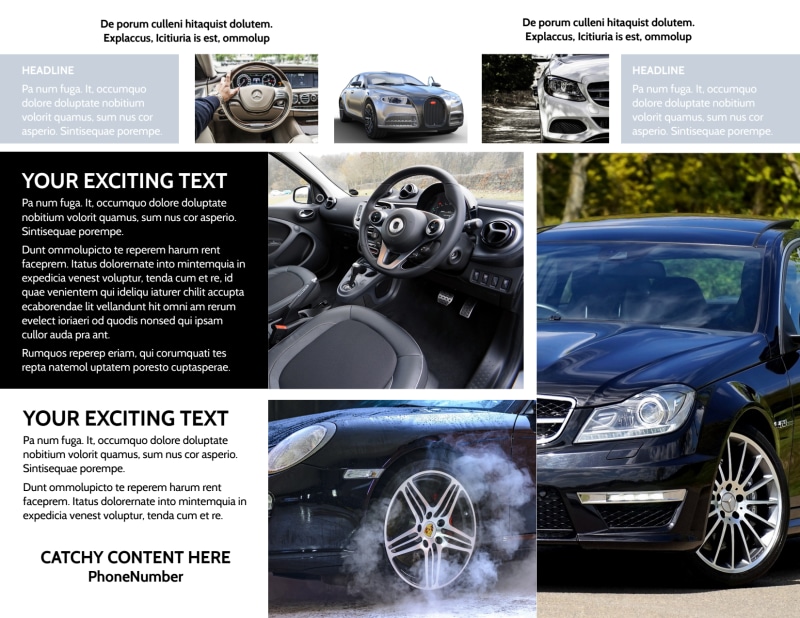 Luxury Auto Dealer Bi-Fold Brochure Template
