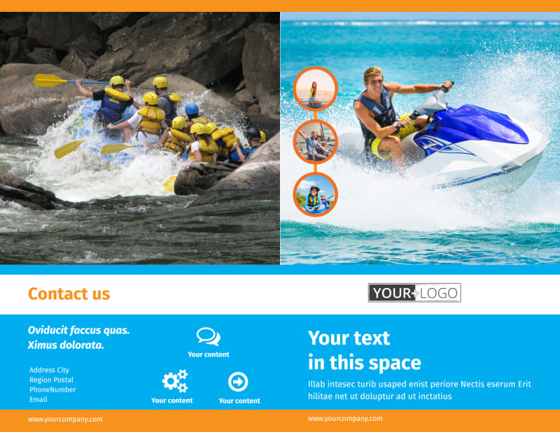 Water Sport Rentals Bi-Fold Brochure Template