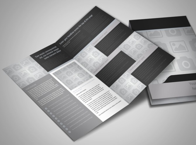 Blank Bi-Fold Brochure Template 7889MB