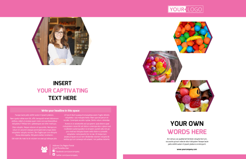 Candy Shop Bi-Fold Brochure Template 2