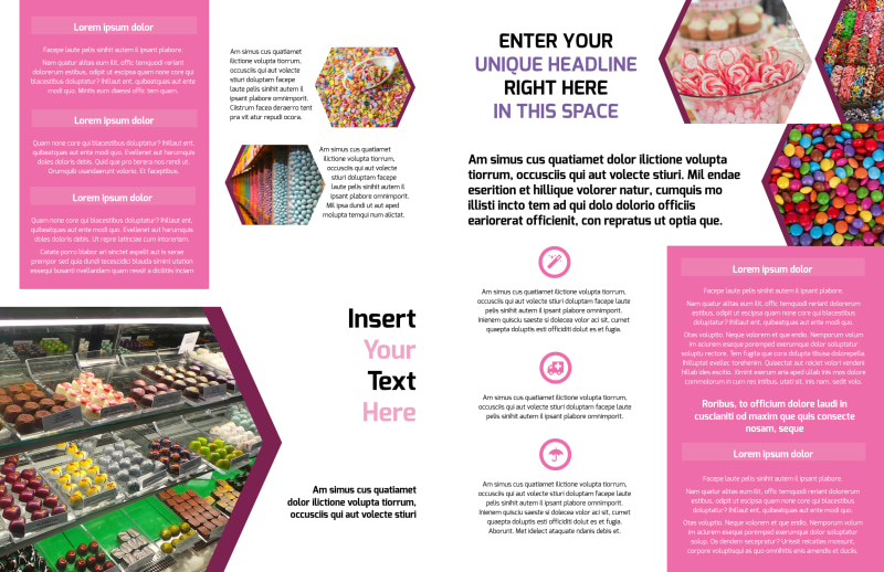Candy Shop Bi-Fold Brochure Template 2