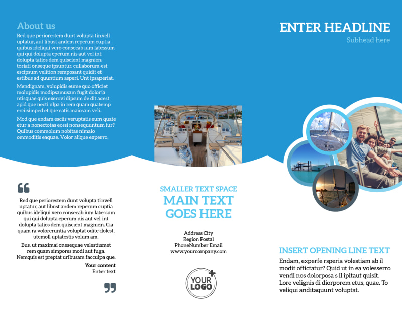 Yacht Tour Tri-Fold Brochure Template