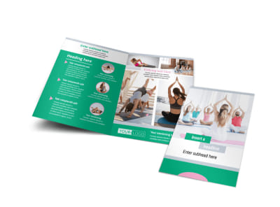 Hot Yoga Class Bi-Fold Brochure Template preview