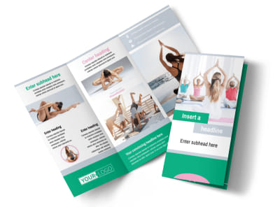 Hot Yoga Class Tri-Fold Brochure Template preview