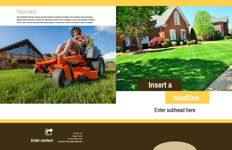 Lawn Maintenance Service Bi-Fold Brochure Template 2