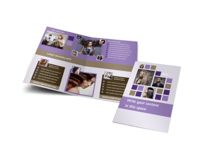 Creative Hair Salon Bi-Fold Brochure Template preview