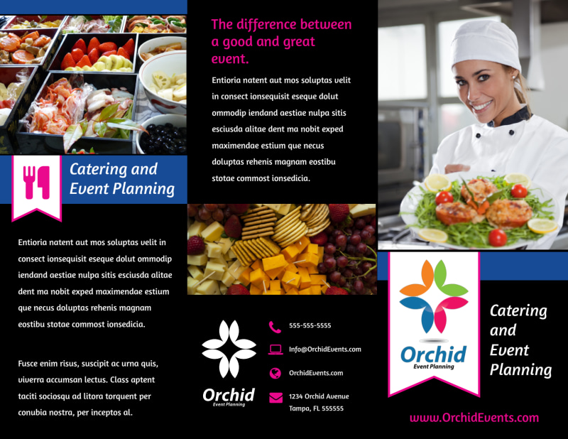 Corporate Event Planner & Caterer Tri Fold Brochure Template