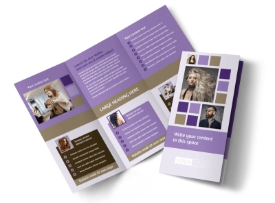 Creative Hair Salon Tri-Fold Brochure Template preview