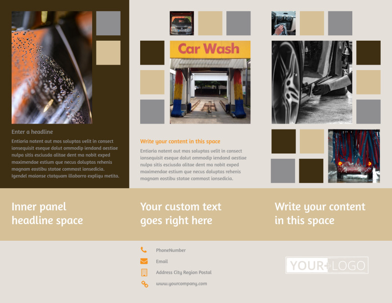 Clean Car Wash Tri Fold Brochure Template