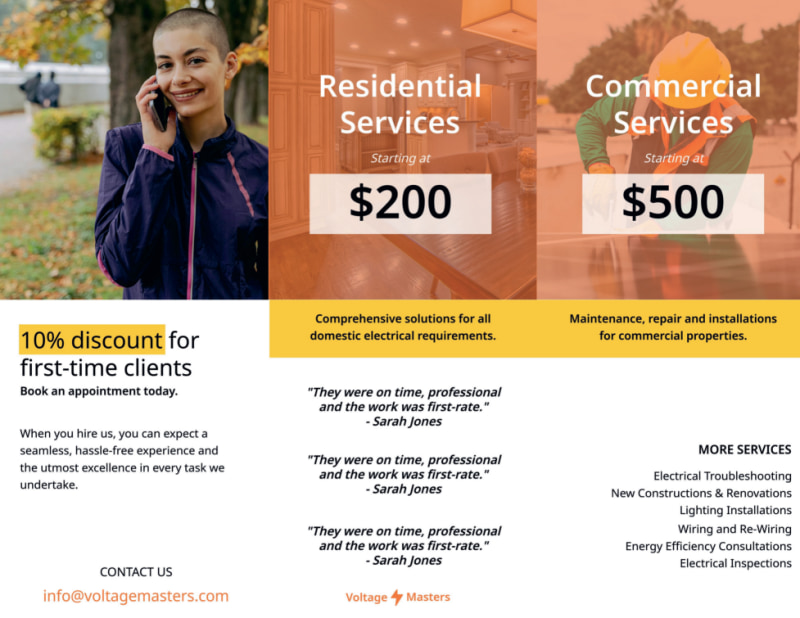 Electrical Service Brochure Template MyCreativeShop