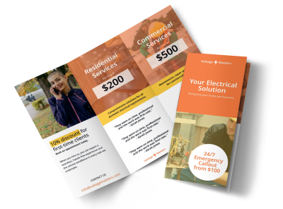 Electrical Service Tri-Fold Brochure Template