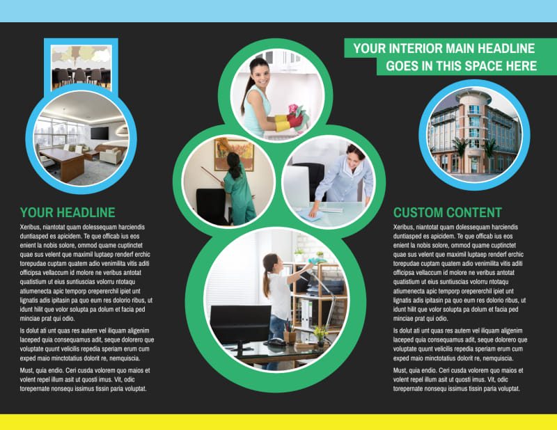 Commercial Office Cleaning Bi-Fold Brochure Template