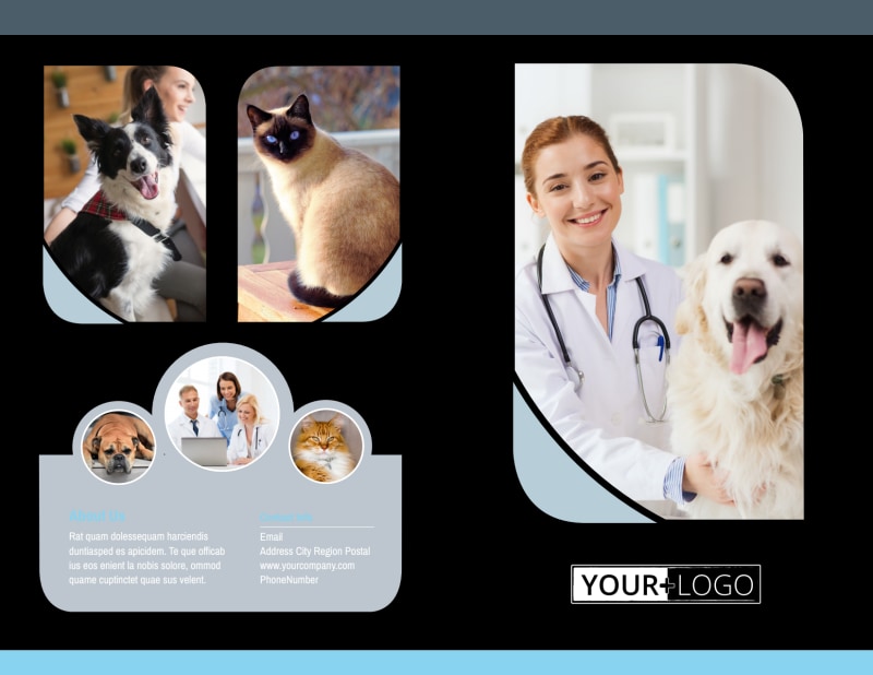 Veterinary Clinic Bi-Fold Brochure Template