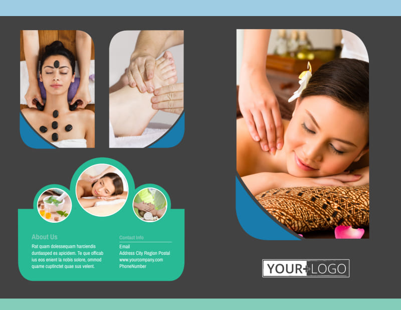 Massage Therapy Spa Bi-Fold Brochure Template
