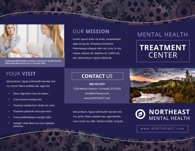 Psychology & Mental Health Center Tri-Fold Brochure Template