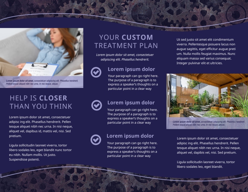 Psychology & Mental Health Center Tri-Fold Brochure Template