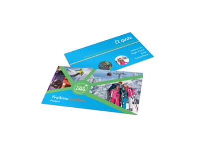 Ski Equipment Business Card Template preview