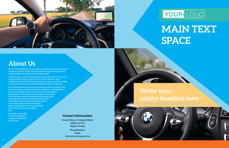Driving School Bi-Fold Brochure Template 2
