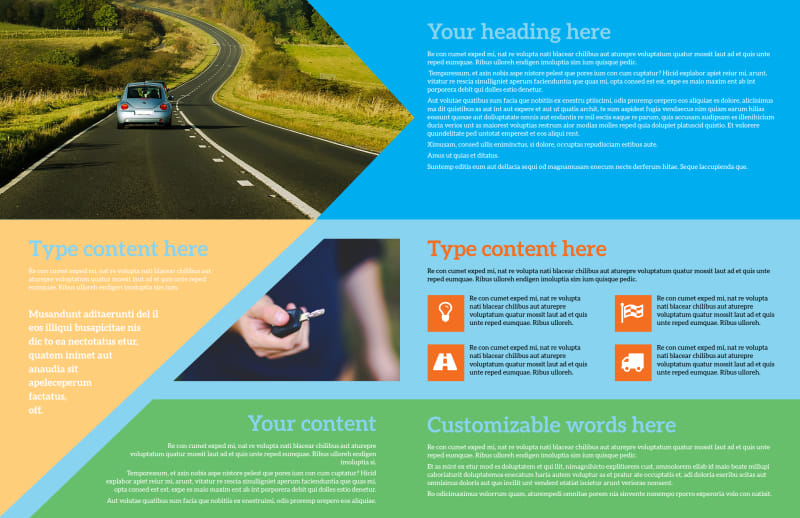 Driving School Bi-Fold Brochure Template 2
