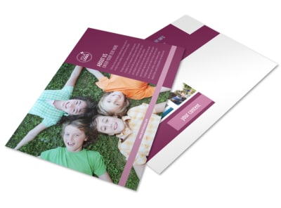 Outdoor Summer Camp Postcard Template preview