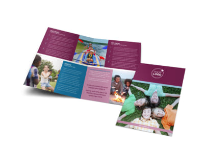 Outdoor Summer Camp Bi-Fold Brochure Template preview