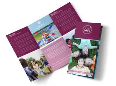 Outdoor Summer Camp Tri-Fold Brochure Template preview