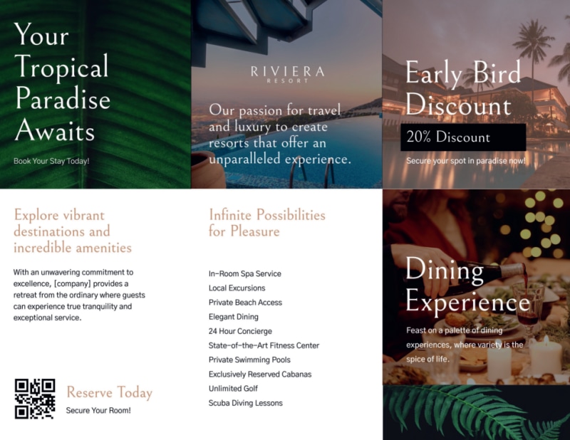 5 Star Resort Tri-Fold Brochure Template