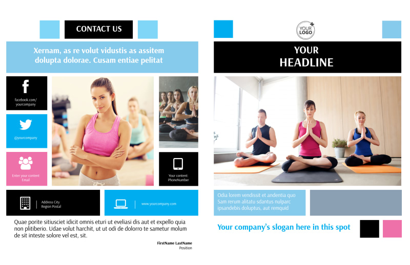 Yoga Instructor & Studio Bi-Fold Brochure Template 2