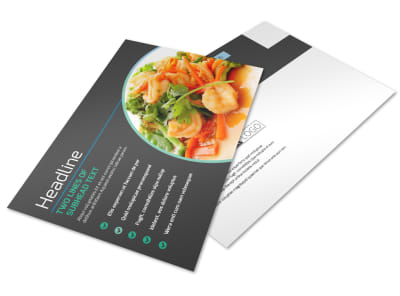 Fine Dining Catering Postcard Template preview
