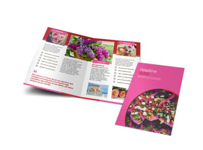 Flower Shop Bi-Fold Brochure Template preview