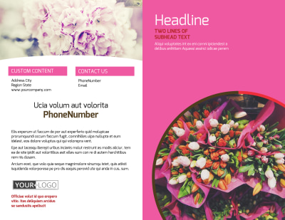 Florists & Flower Delivery Service Brochure Template Preview 1