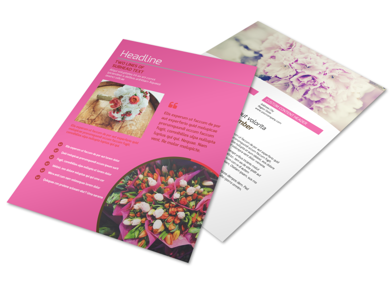 Florists & Flower Delivery Service Flyer Template Preview 1
