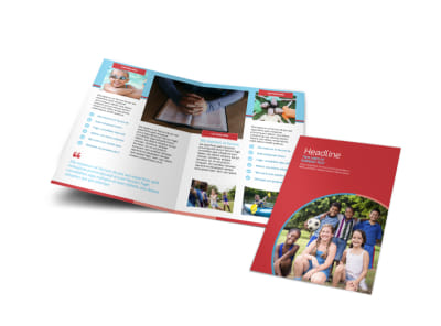 Christian Summer Camp Bi-Fold Brochure Template preview