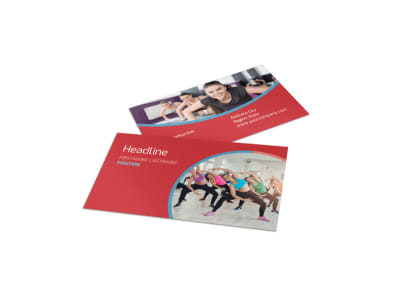 Adult Aerobics Class Business Card Template preview