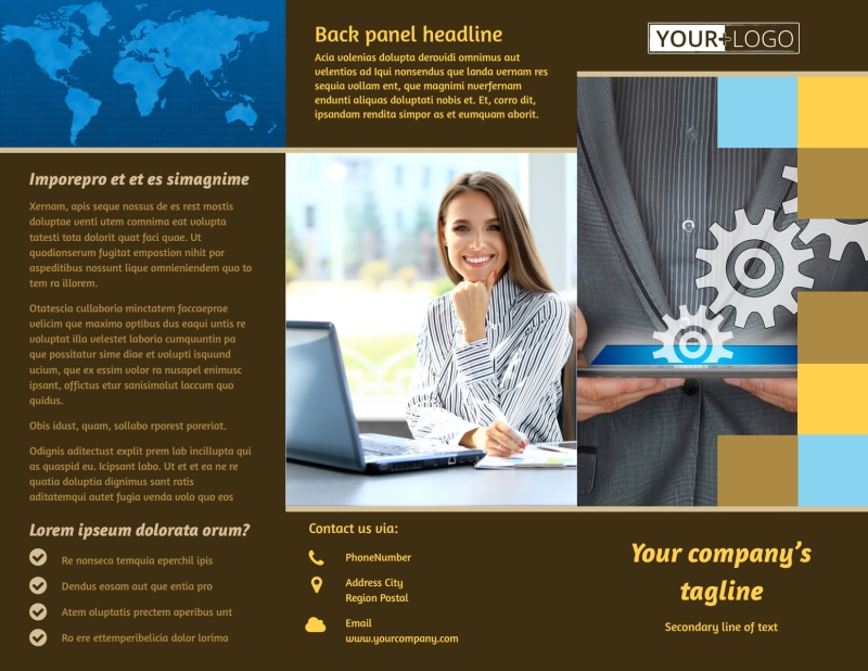 Information Technology Consultants Tri-Fold Brochure Template