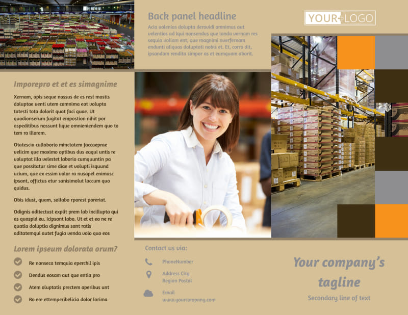 Warehouse & Distribution Center Tri-Fold Brochure Template