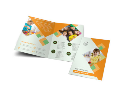 Preschool Kids & Day Care Bi-Fold Brochure Template preview