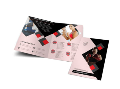 Boxing Gym Bi-Fold Brochure Template preview