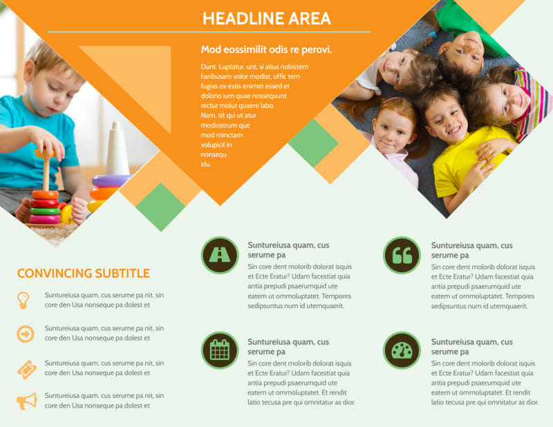Preschool Kids & Day Care Brochure Template