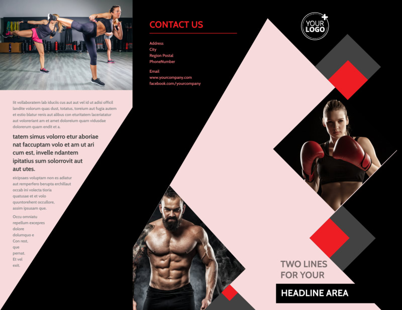 Boxing Gym Tri-Fold Brochure Template
