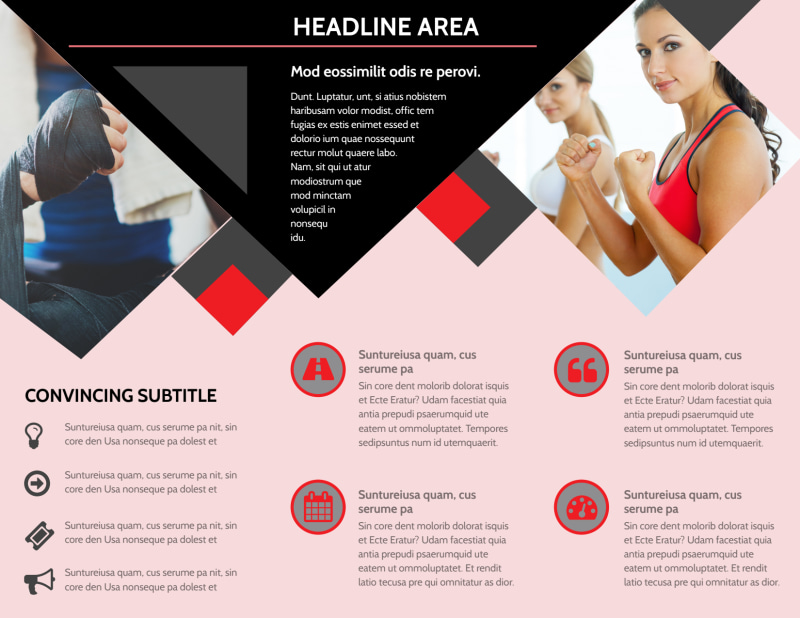Boxing Gym Tri-Fold Brochure Template