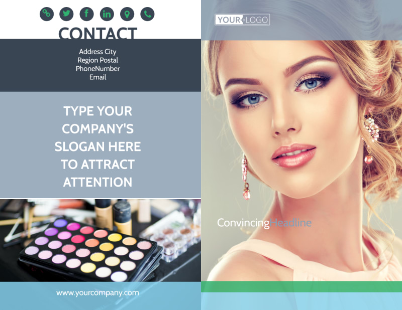 Makeup & Cosmetics Bi-Fold Brochure Template