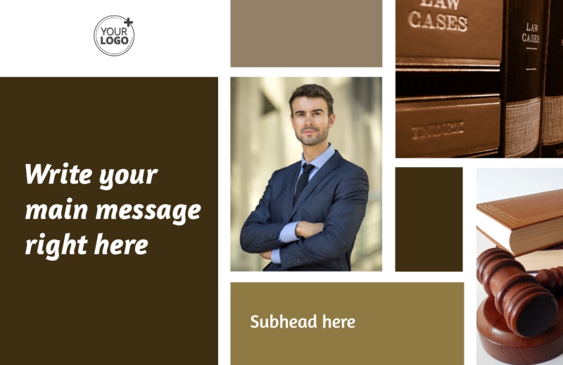 Lawyer Law firm Postcard Template