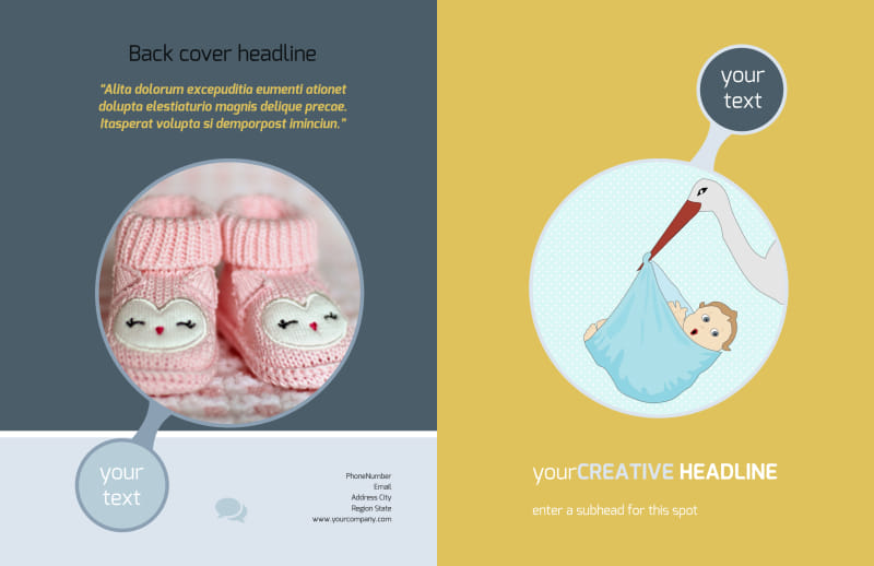 Baby Shower Bi-Fold Brochure Template 2